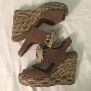 Tory Burch canvas wedges